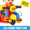 Friction Powered Mini Tricycle Cartoon Scooter Toy Push and Go Bike Toy for Toddlers Kids Boys Girls