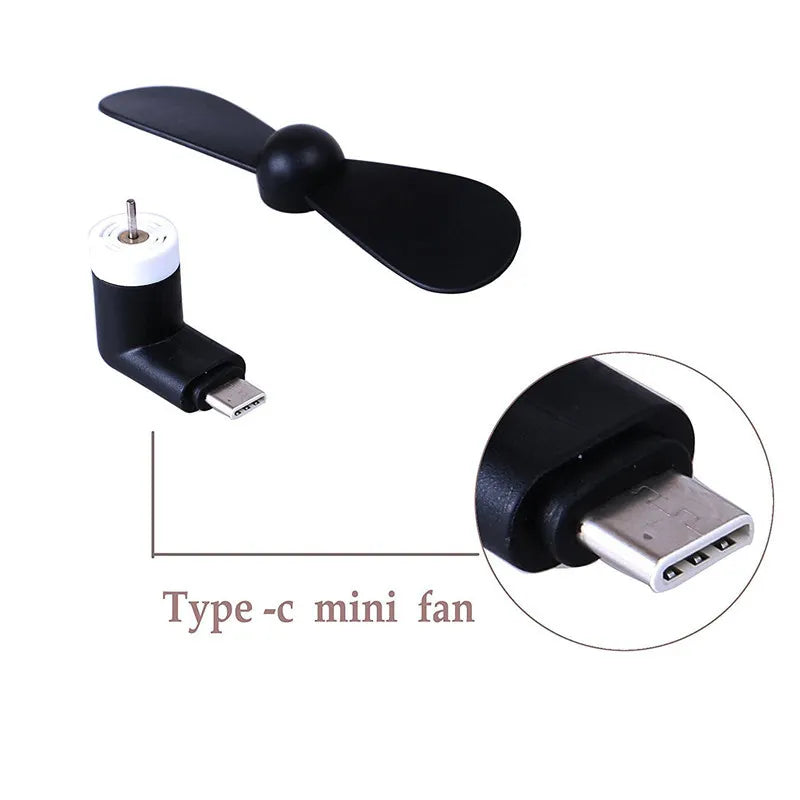 New Mini Portable Micro USB Fan 5v 1w Mobile Phone USB Gadget Fans Tester For Type-C Type C USB-C Mobile Phone Fan